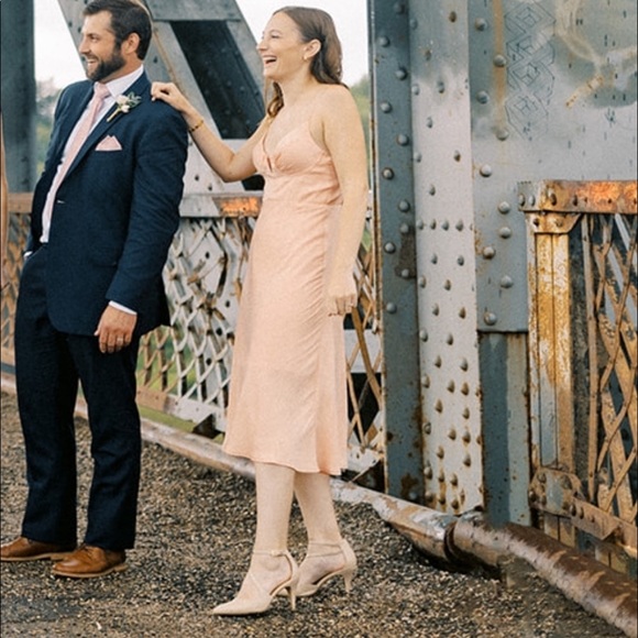 Petal & Pup, Tino Midi Dress, Peach/Blush, Size 6 - Picture 7 of 9